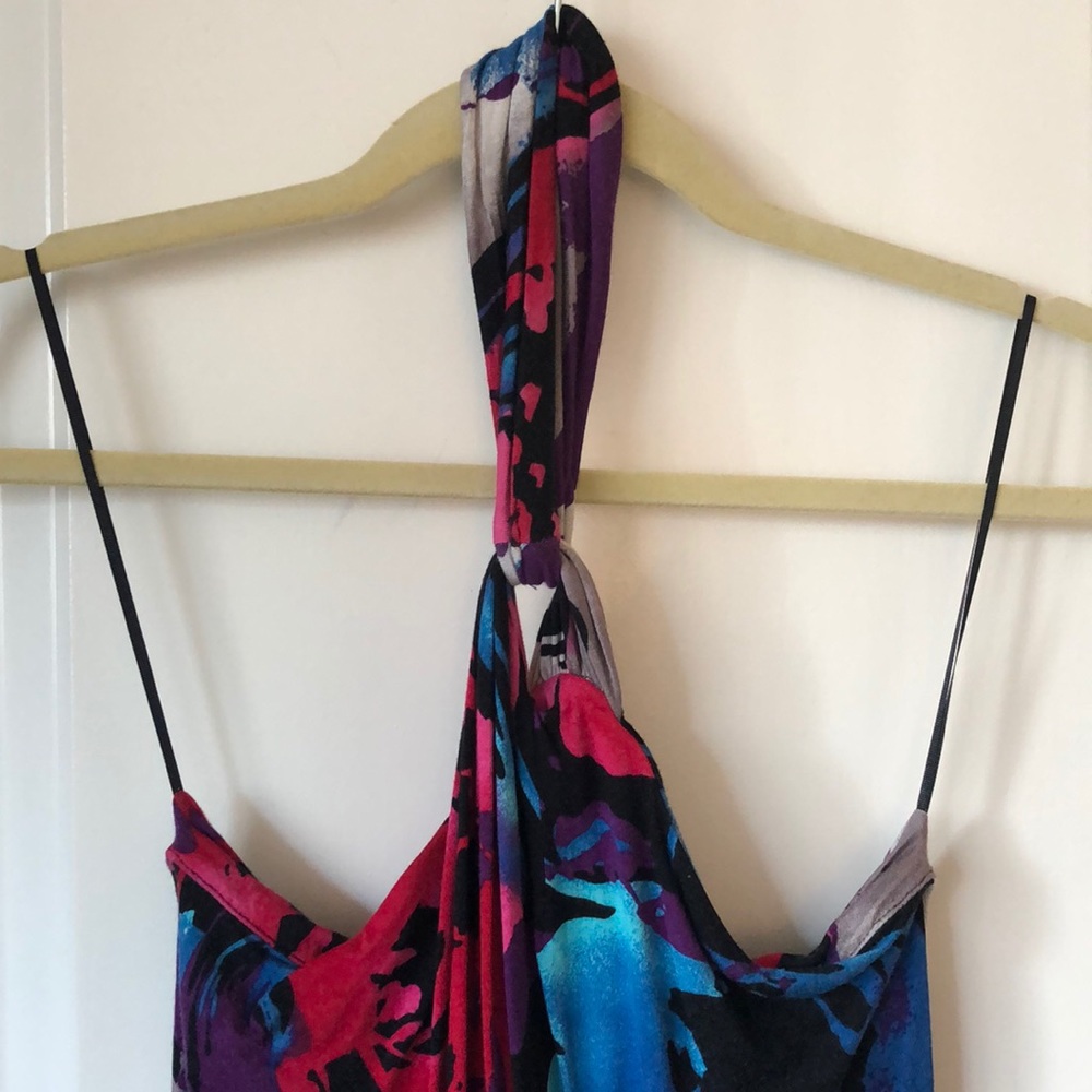 Express Multicolor Party Print Halter Top, Size XS - Picture 16 of 16
